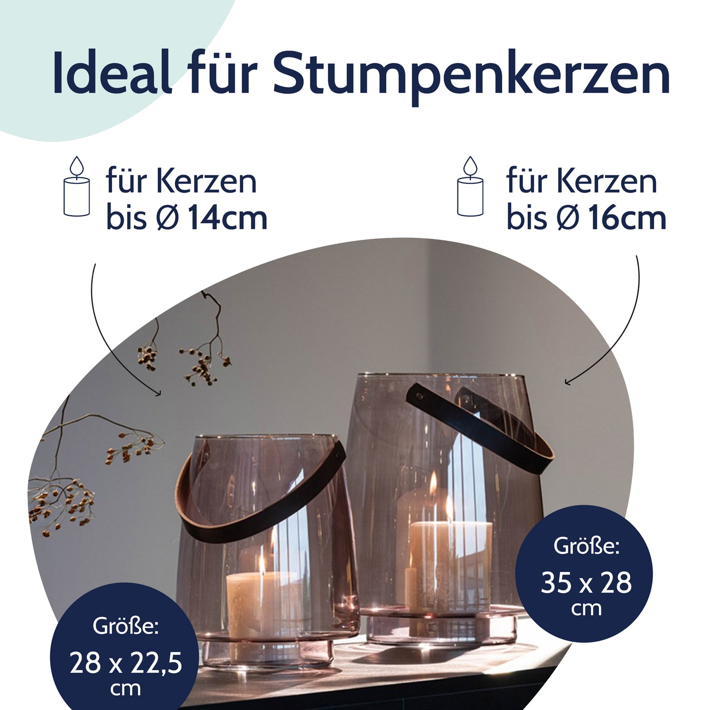 Windlicht Linnea, rosé