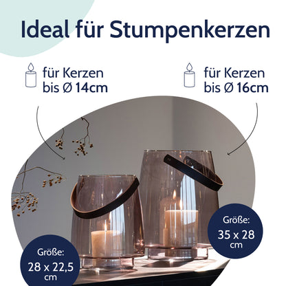 Windlicht Linnea, rosé