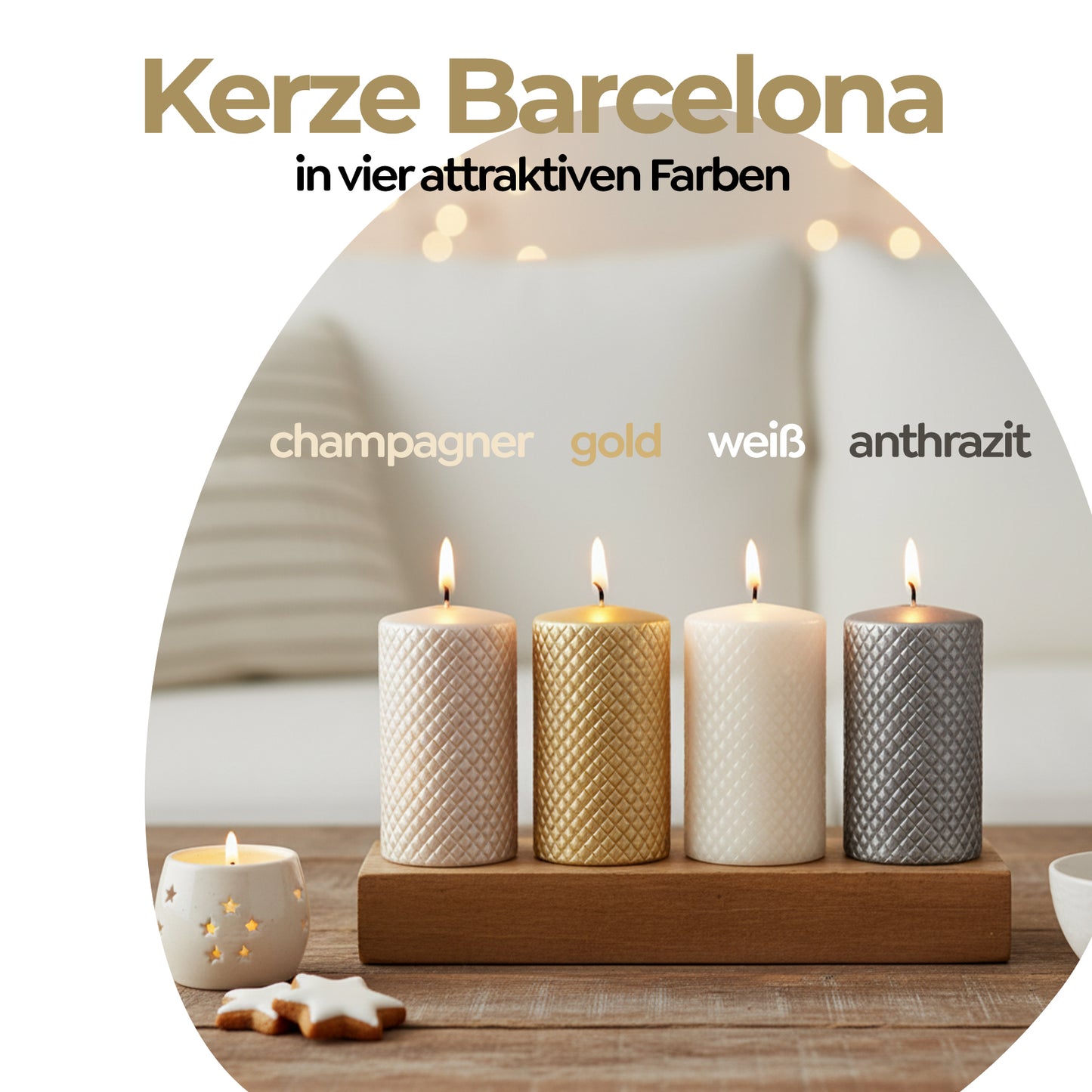 Kerze Barcelona, 7 x 11 cm