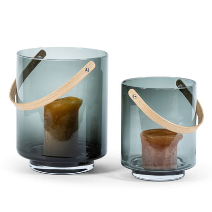 Windlicht Hamptons, rauchglas