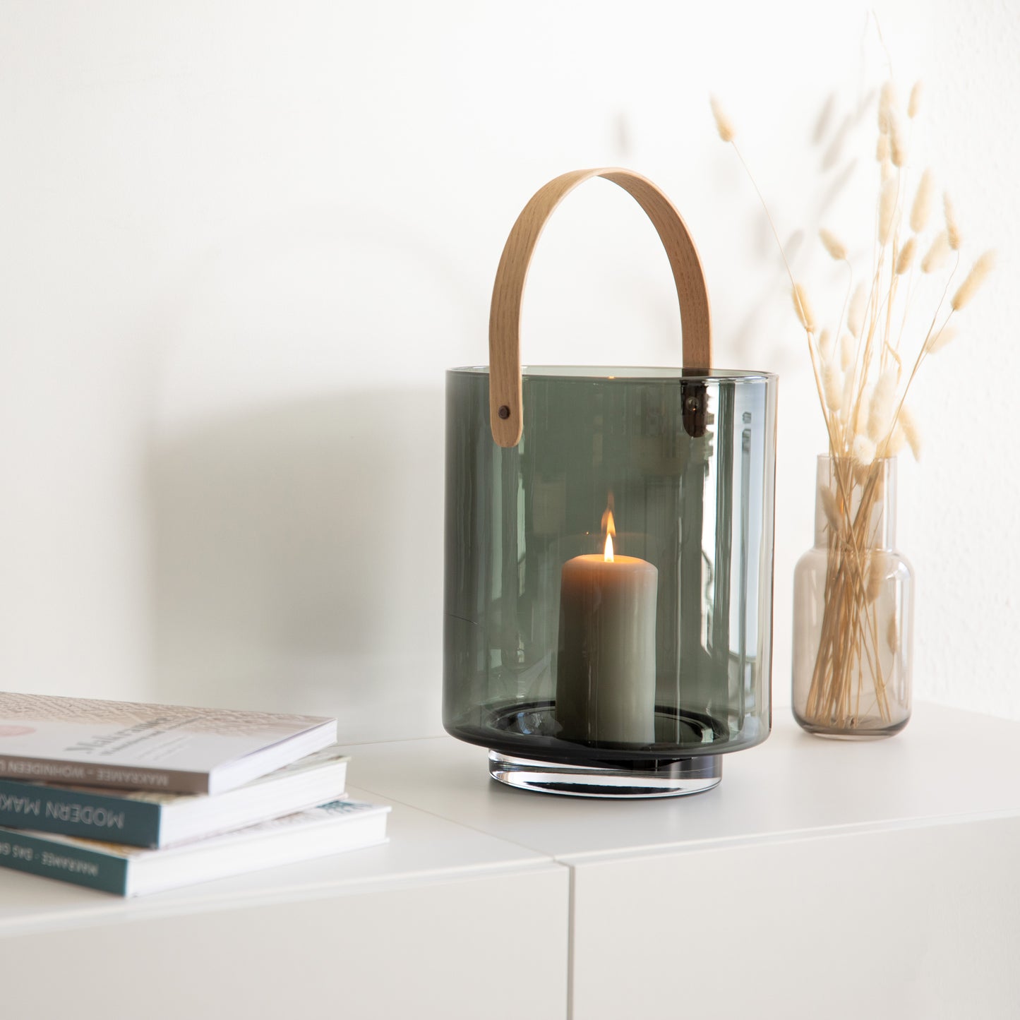 Windlicht Hamptons, rauchglas